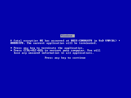 windows 95 pantallazo azul